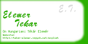elemer tekar business card