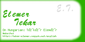 elemer tekar business card